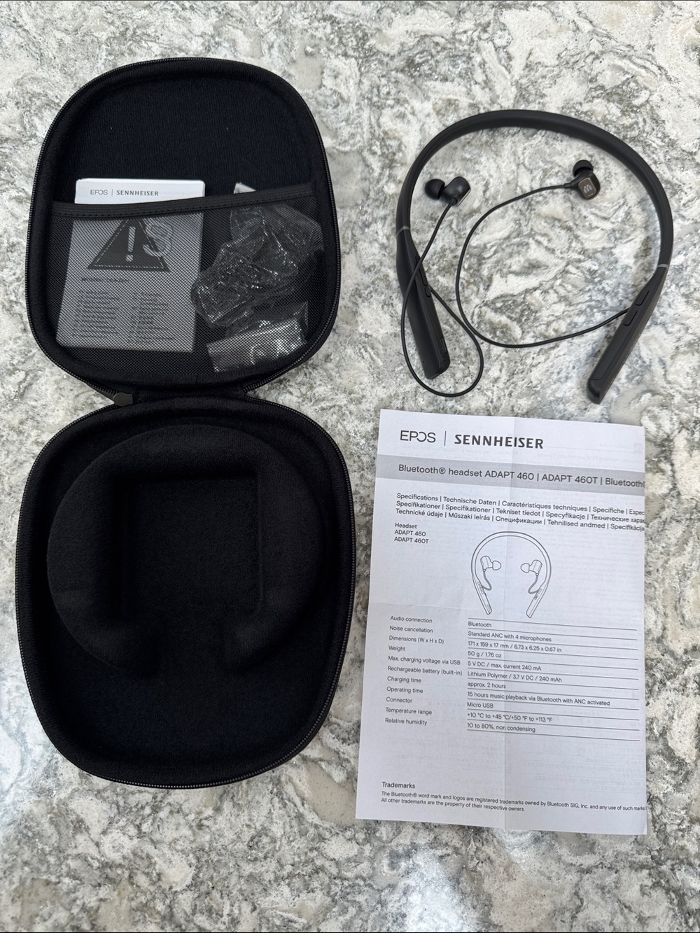 Sennheiser Black Neckband Bluetooth Headset with Carry Case